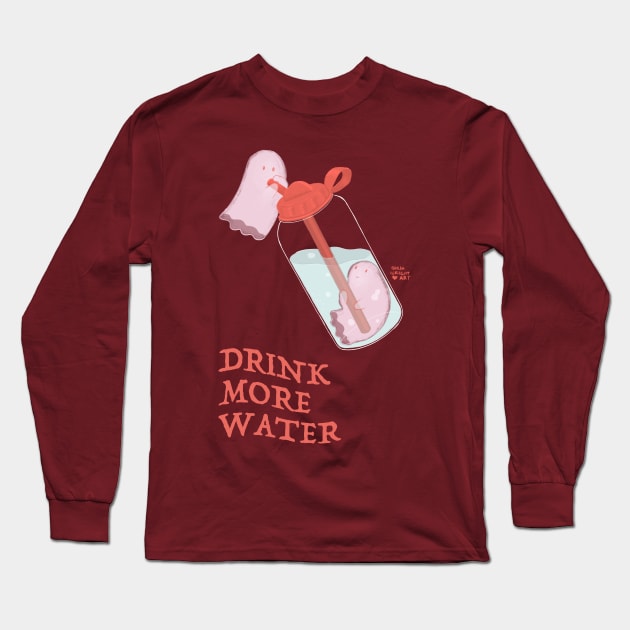 Drink More Water Long Sleeve T-Shirt by SarahWrightArt